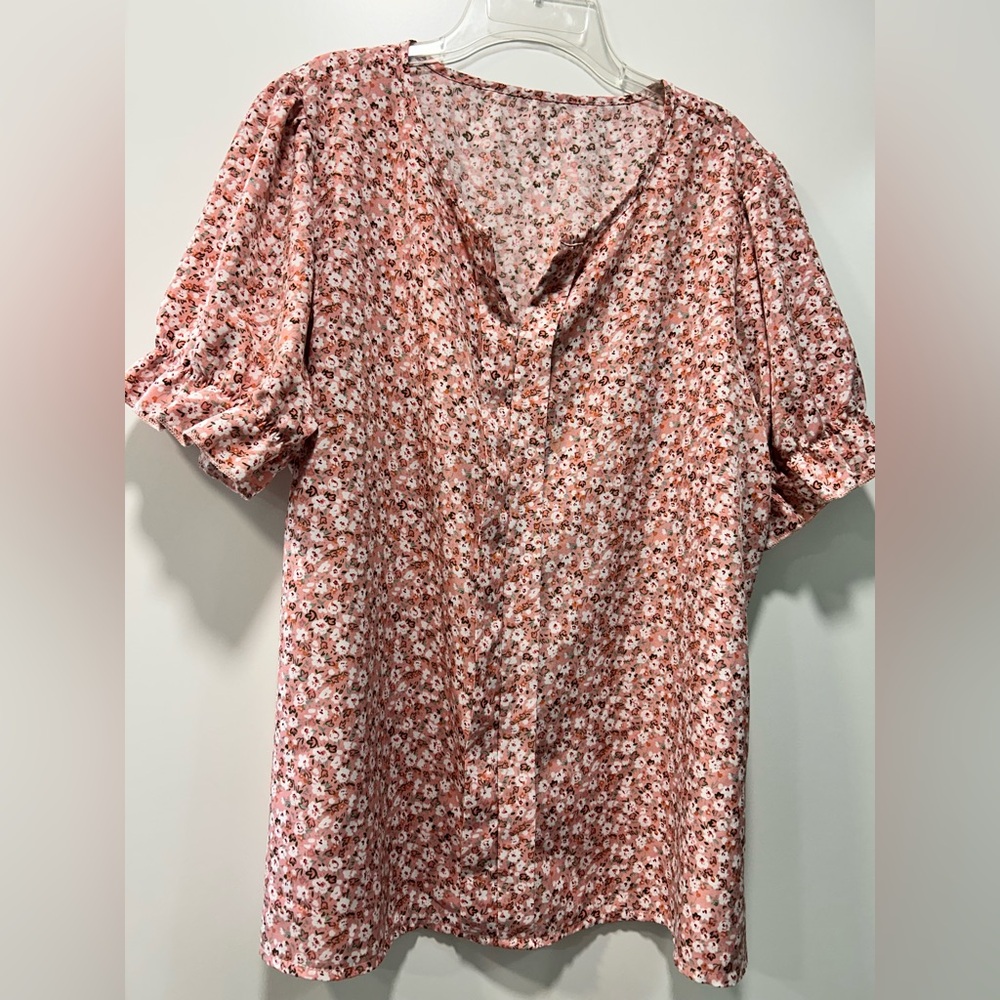 XL Floral Pink Women's Top